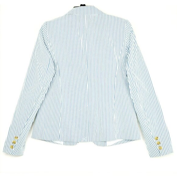 New! Jones NY Women's City Fit Cotton Blend Striped Blazer - Picture 4 of 7